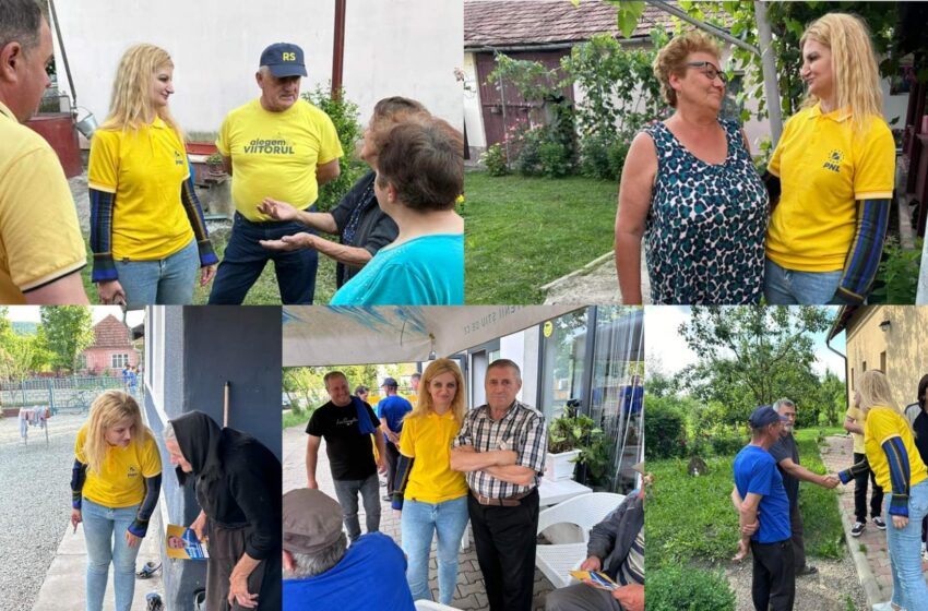  Deputatul Diana Morar,în campanie electorală, alături de oamenii din Cristur Șieu. FOTO