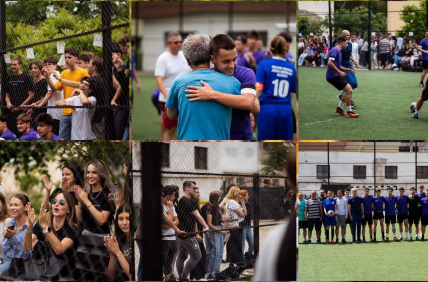  Meci de fotbal între profesori și absolvenții de la Colegiul National „Andrei Mureșanu” din Bistrița. FOTO