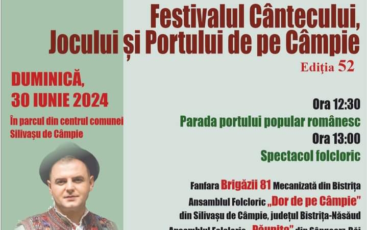 Festivalul Cântecului, Jocului și Portului de pe câmpie, duminică, 30 iunie, la Silivașu de Câmpie
