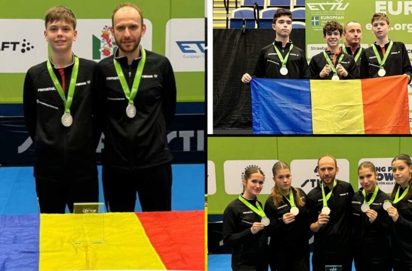  Tenis de masă: Antrenorul Alex Dincă și sportivul Mihai Nagy de la Gloria 2018, sunt vicecampioni europeni