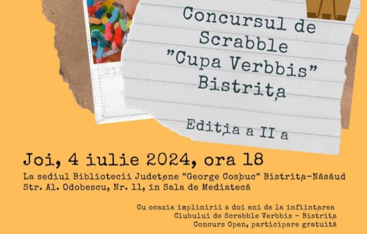  Concursul de Scrabble „Cupa VERBBIS” Bistrița, la Biblioteca Județeană „George Coșbuc”