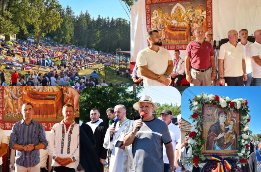  Radu Moldovan, Bogdan Ivan, Teofil Cioarbă și Gabriel Lazany, prezenți la pelerinajul de la Mănăstirea Nicula. FOTO