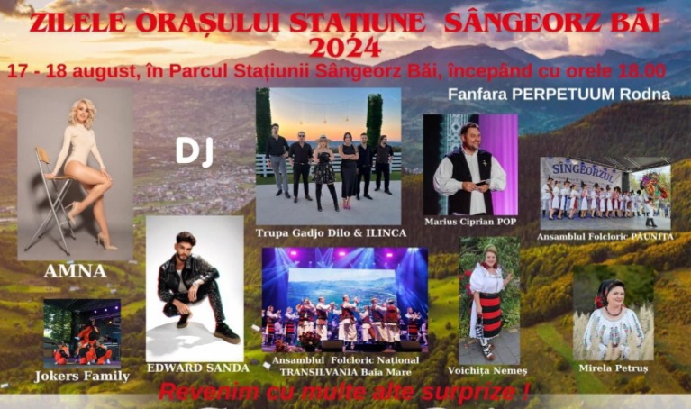  Zilele orașului Sângeorz-Băi, pe 17 și 18 august 2024