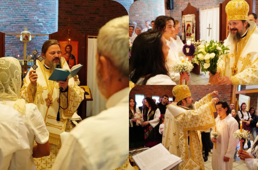  Episcopul Macarie a botezat o familie de norvegieni. FOTO