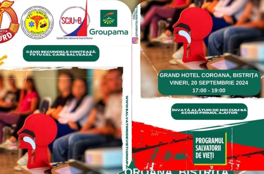  SCJU Bistrița: Curs Prim Ajutor-„Salvatorii de Vieți”, Ediția a X-a, vineri, la Grand Hotel Coroana Bistrița