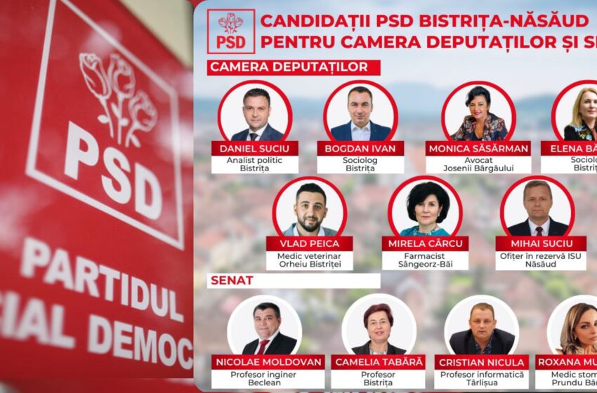  PSD Bistrița-Năsăud își prezintă candidații pentru alegerile parlamentare la Camera Deputaților și Senat