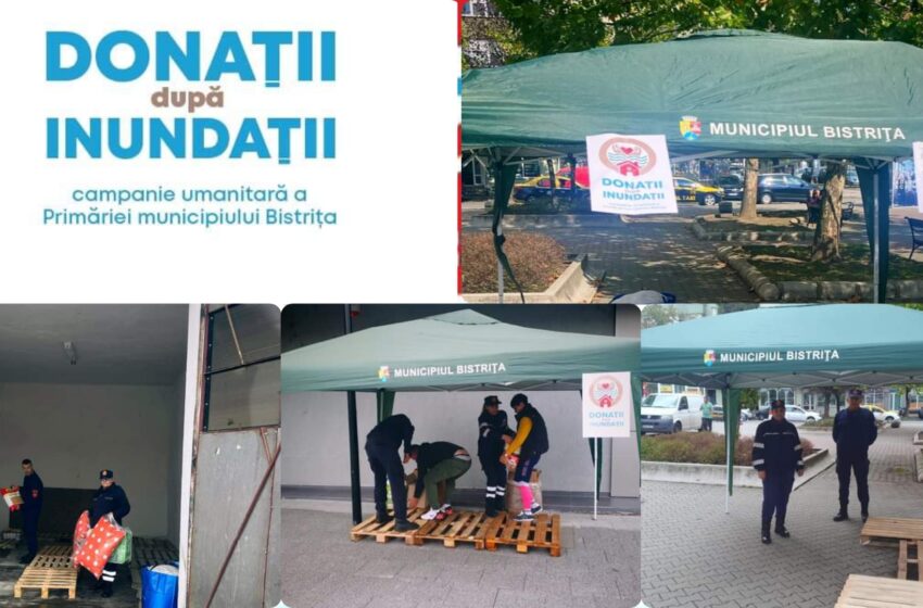  SVSU Bistrița preia ajutoare pentru sinistrații din Moldova în 3 locații din oraș. FOTO