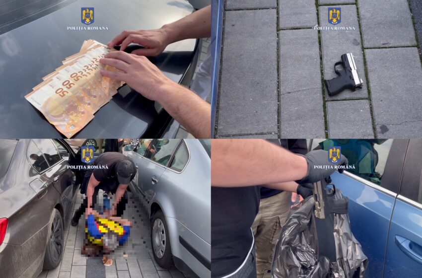  Bărbat prins în flagrant delict de polițiști, în timp ce vindea un pistol letal. FOTO/VIDEO