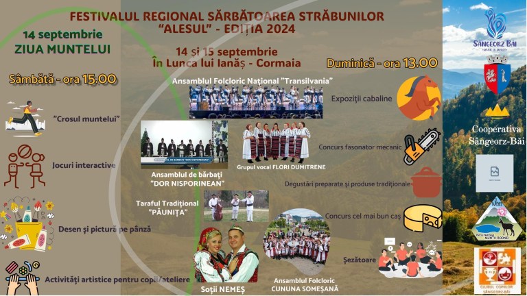  Festivalul Regional “Sărbătoarea Străbunilor ALESUL” – Ediția 2024, la Sângeorz-Băi