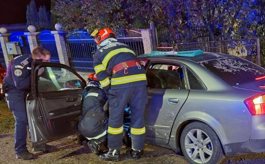  Accident rutier la Beclean. Trei victime cu multiple fracturi și excoriații au ajuns la spital