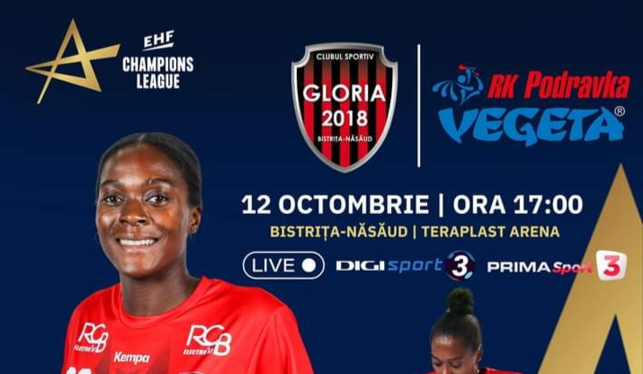  Gloria 2018 joacă sâmbătă pe teren propriu cu Podravka Vegeta Koprivnica în Liga Campionilor