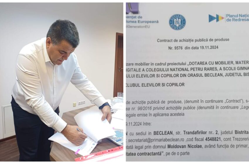  Mobilier modern și echipamente digitale pentru elevii școlilor din Beclean