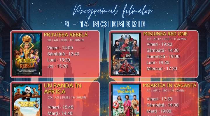  Programul filmelor la Cinema Dacia Bistrița în perioada 8-14 Noiembrie 2024