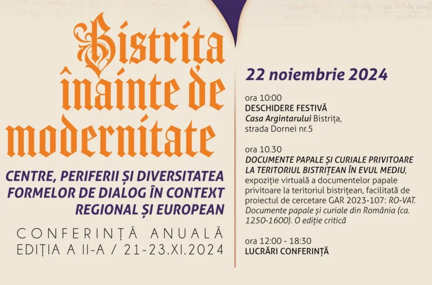  Conferința anuală – „Bistrița înainte de modernitate” la Complexul Muzeal Bistrița-Năsăud