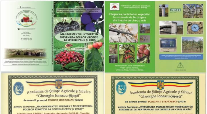  Stațiunea Pomicolă Bistrița a fost premiată pentru două cărți elaborate de către cercetătorii bistrițeni