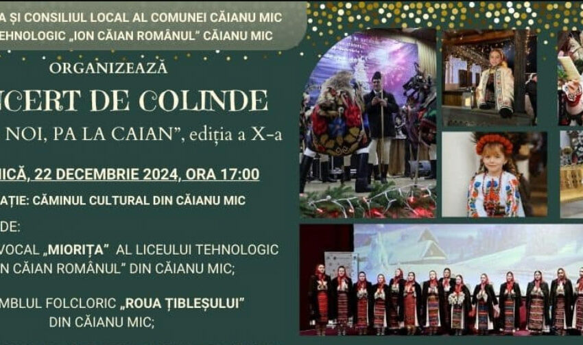  Duminică, concert de colinde la Căianu Mic cu Marius Ciprian Pop!