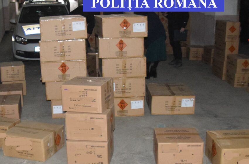  105 kilograme de articole pirotehnice au fost ridicate de polițiștii bistrițeni