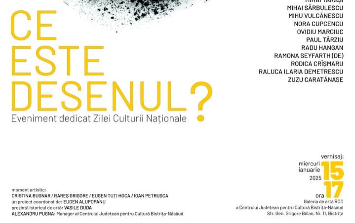  Expoziția de artă contemporană „Ce este desenul?”, de Ziua Culturii Nationale, la galeria de artă ROD a Centrului Cultural Județean Bistrița-Năsăud