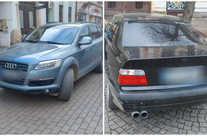  Au parcat pe pietonal, lângă cafenele și ai fost amendați de Poliția Locală