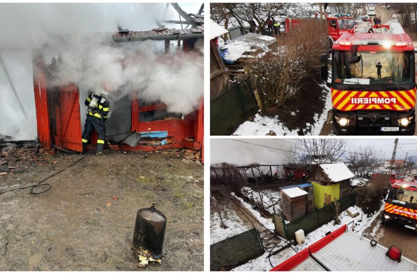  Incendiu izbucnit la o anexă gospodărească din Archiud. FOTO