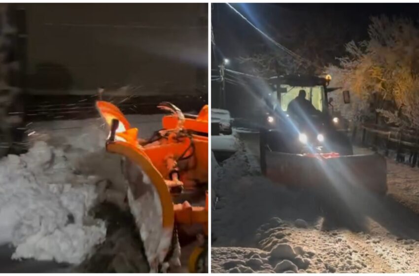  Intervenția utilajelor de deszăpezire în comuna Căianu Mic. VIDEO