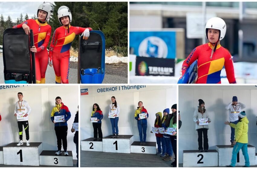  Medalii de Aur, Argint și Bronz pentru sportivii CSM Bistrița la Campionatul Național de Sanie. FOTO