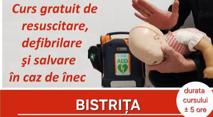  Cursul gratuit #PărințiSalvatori – de resuscitare și defibrilare, revine la Bistrița