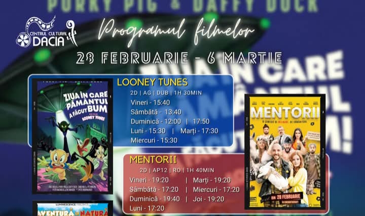  Programul filmelor la Cinema Dacia din Bistrița, în perioada 28 februarie-6 martie 2025