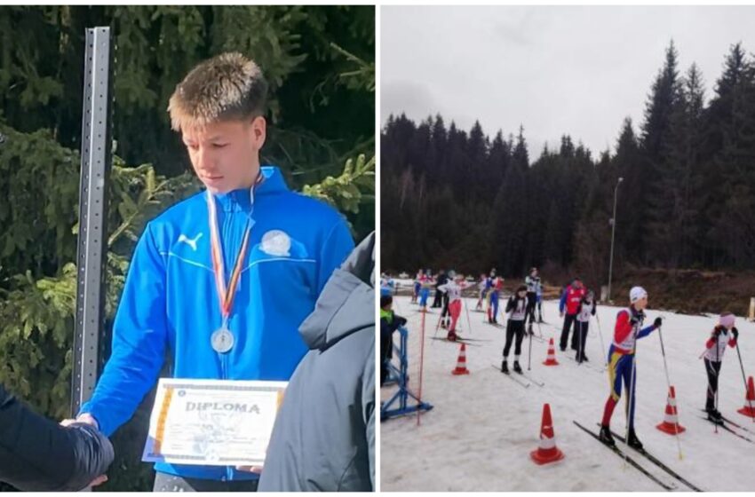  Andrei Stîngu de la LPS Bistrița, locul 2 la Campionatele Naționale Școlare de schi fond