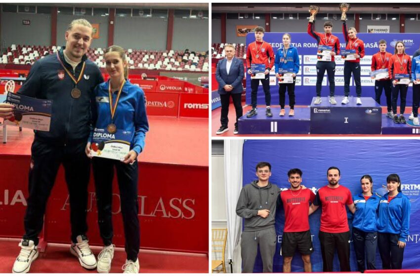  Ungvari Evelyn de la CSM Bistrița a obținut medalia de bronz la dublu mixt la Campionatul National de Tenis de masă. FOTO