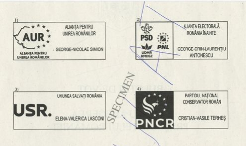  Vezi cum arată buletinele de vot care vor fi utilizate la alegerile prezidențiale. FOTO
