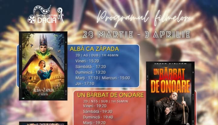  Programul filmelor la Cinema Dacia din Bistrița, în perioada 28 martie-3 aprilie 2025