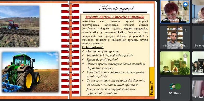  Ziua Națională a Meseriilor, marcată de Liceul Tehnologic Agricol Bistrița printr-un eveniment online dedicat orientării în carieră