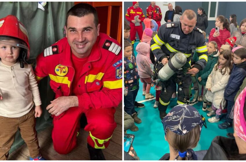  Pompierii bistrițeni alaturi de elevi și profesori în Săptămâna Verde. FOTO
