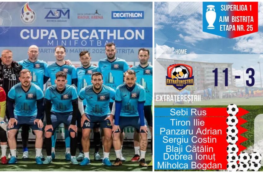  Minifotbal: Victoria Campionatului pentru Extratereștrii Bistrița, scor 11-3 cu Alyon Auto