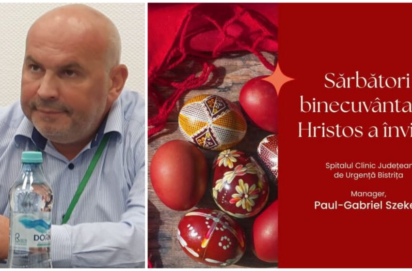  Paul-Gabriel Szakely, Manager SCJU Bistrița: Sărbători binecuvântate! Hristos a înviat!