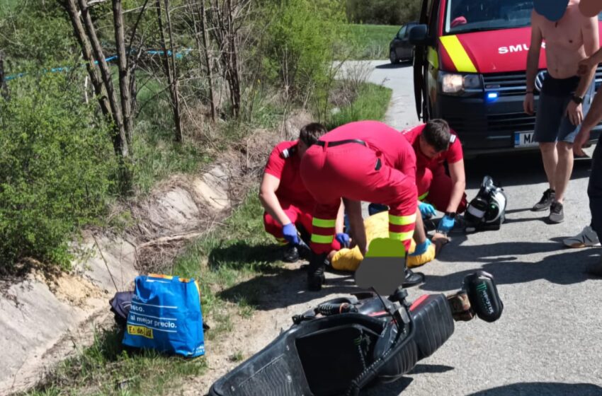  Accident rutier la Spermezeu! Un bărbat a căzut de pe un scuter electric și a murit