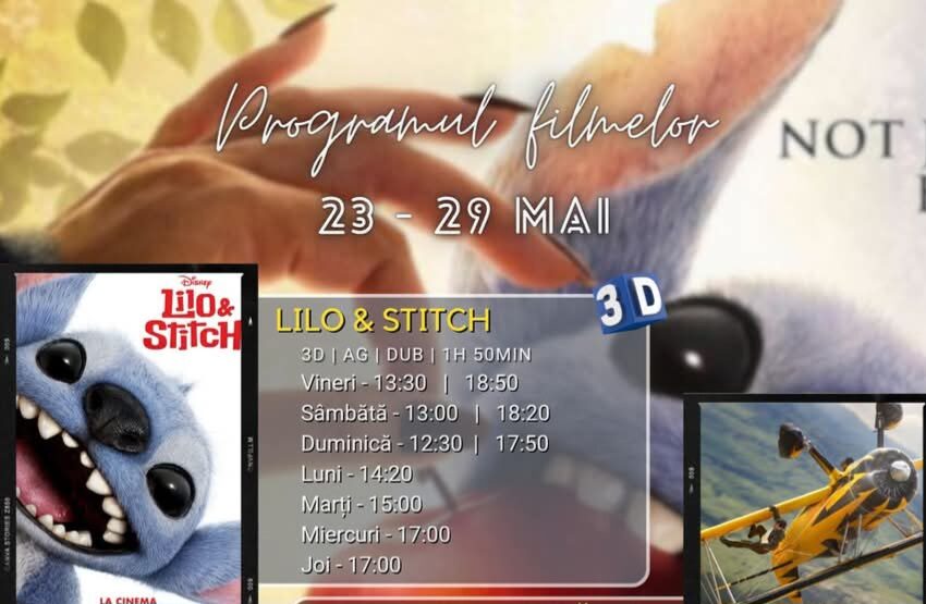  Programul filmelor la Cinema Dacia din Bistrița, în perioada 23-29 mai 2025