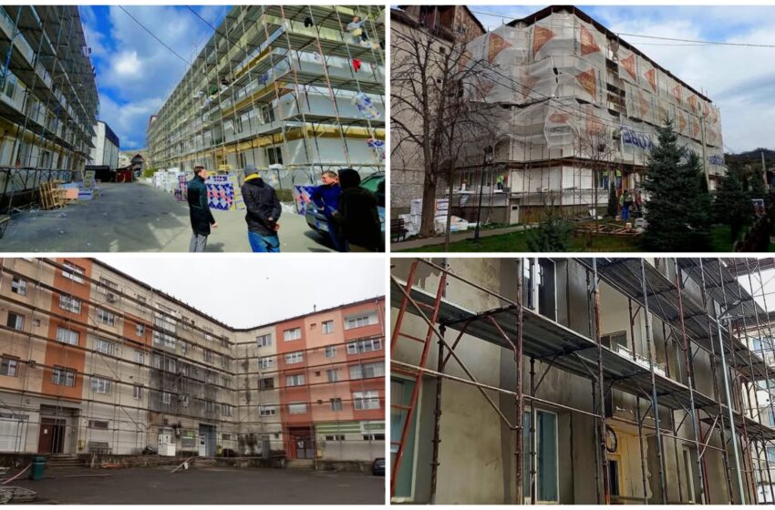  Se reabilitează termic cartierul de blocuri din Năsăud. FOTO