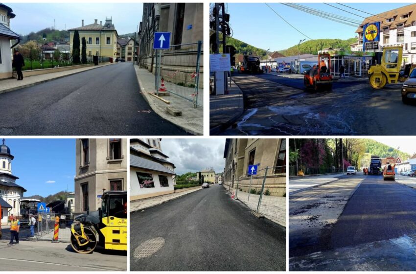  S-a turnat asfalt nou pe străzile Virgil Șotropa și Gării din orașul Năsăud. FOTO
