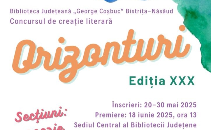  O nouă ediție a concursului de creaţie literară pentru elevi „ORIZONTURI” la Biblioteca Județeană