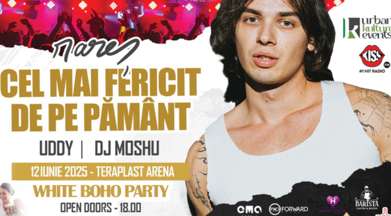  Concert Rareș, în 12 Iunie, la Teraplast Arena din Bistrița! Dress code “White Boho” și After Party VIP
