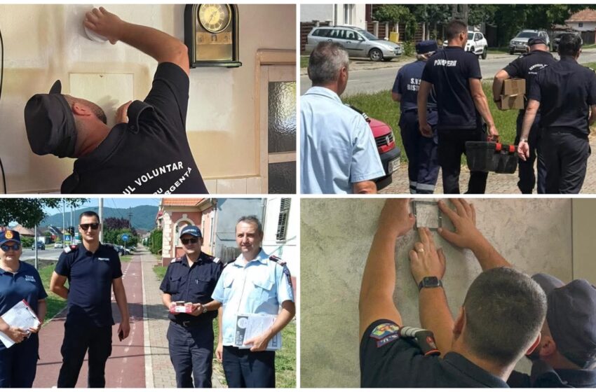  Pompierii bistrițeni montează gratuit detectoare de fum și monoxid de carbon în 10 localități din județ. FOTO