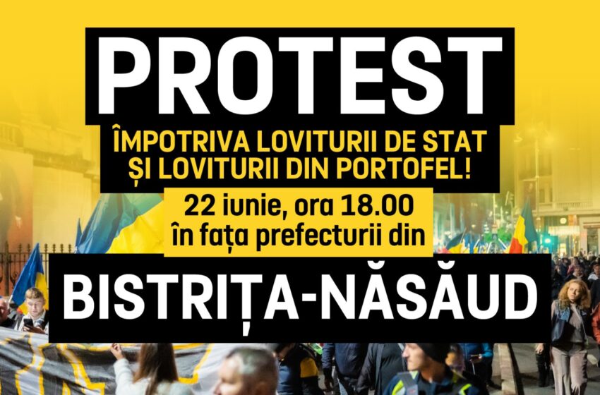  AUR protestează astăzi în fața Palatului Administrativ din Bistrița