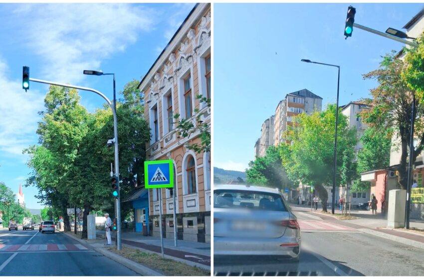  Semafoarele de la trecerile de pietoni din Bistrița, funcționale din 1 iulie