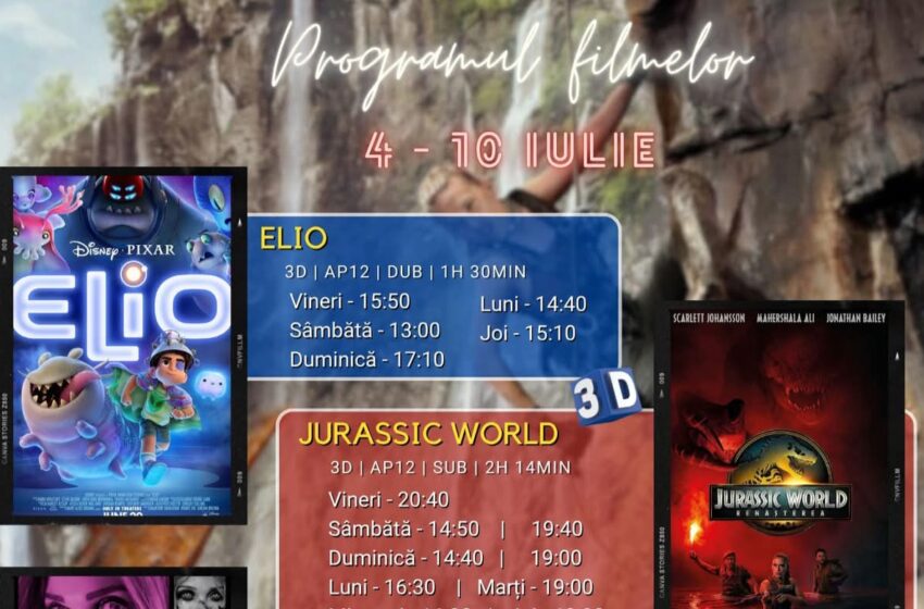 Programul filmelor la Cinema Dacia din Bistrița, în perioada 4-10 iulie 2025