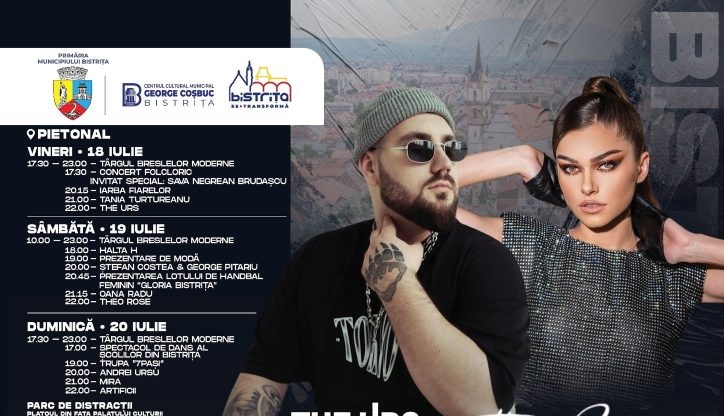  DE VINERI, Bistrița e în sărbătoare: Zilele Municipiului Bistrița în perioada 18-20 iulie