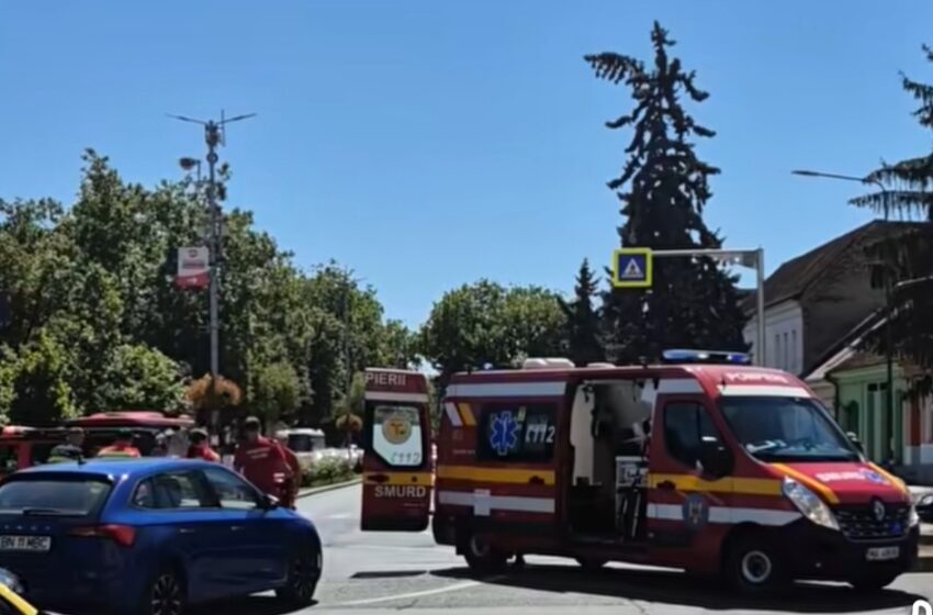  Accident rutier cu implicarea unui motociclist în sensul giratoriu de la Poșta Veche din municipiul Bistrița
