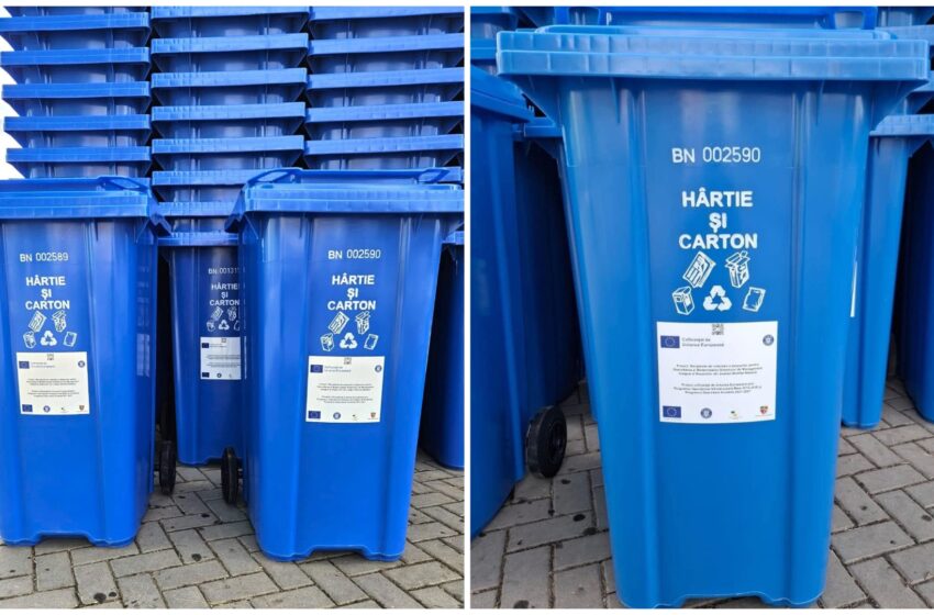  La Budacu de Jos au fost distribuite o mare parte din pubelele albastre pentru cetățeni