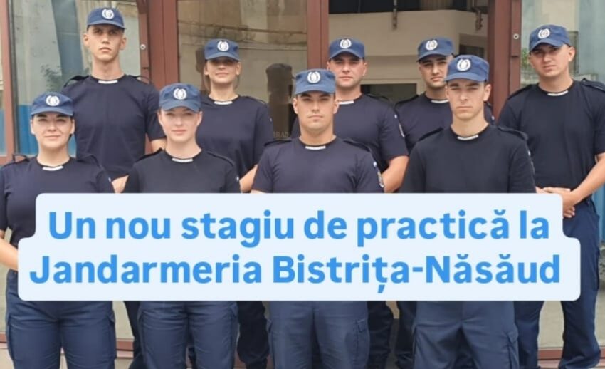  Nouă elevi au început stagiul de practică la Jandarmeria Bistrița-Năsăud